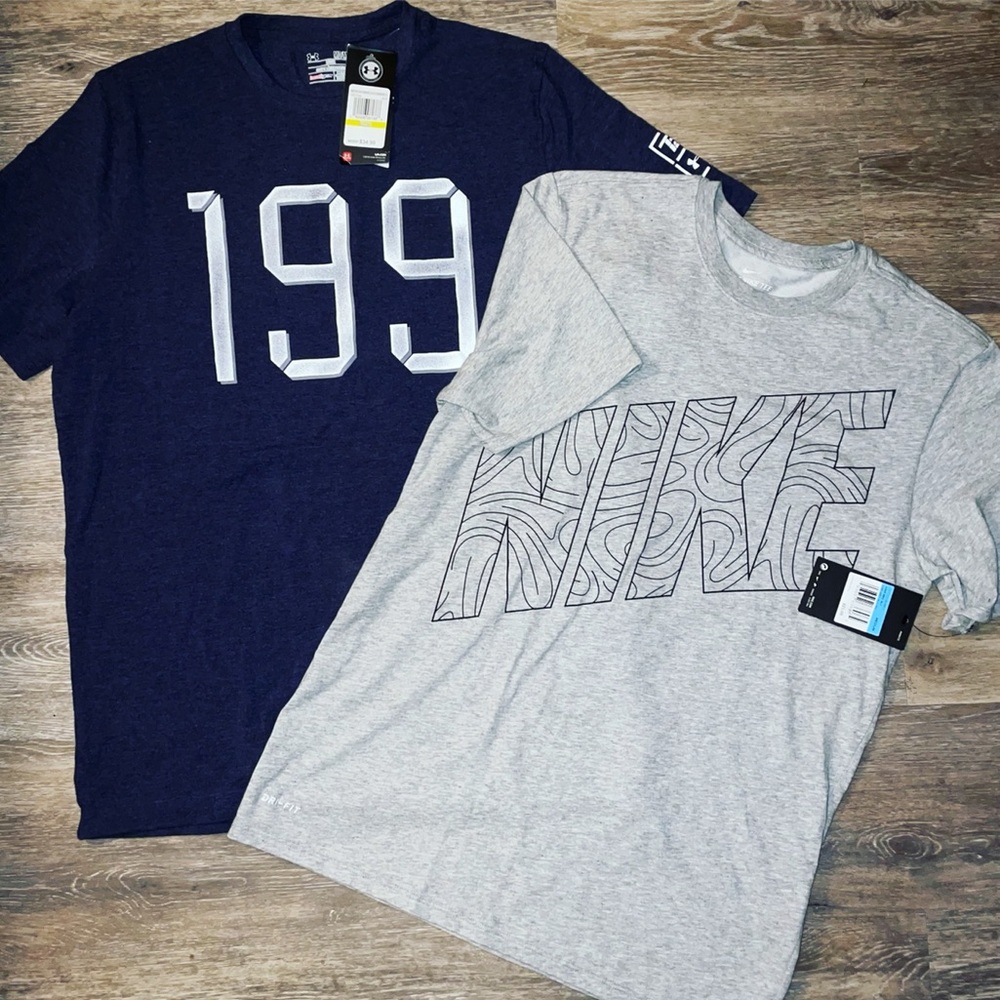 Nwt Guy’s NIKE & Under Armour T-shirt’s sz medium